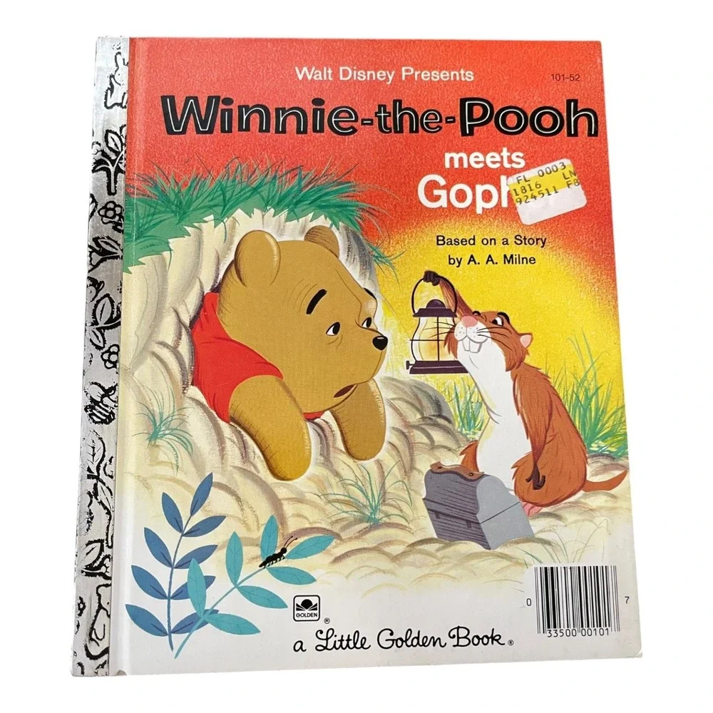 Winnie-the-Pooh Meets Gopher Walt Disney Little Golden Book 1965 Vintage HC